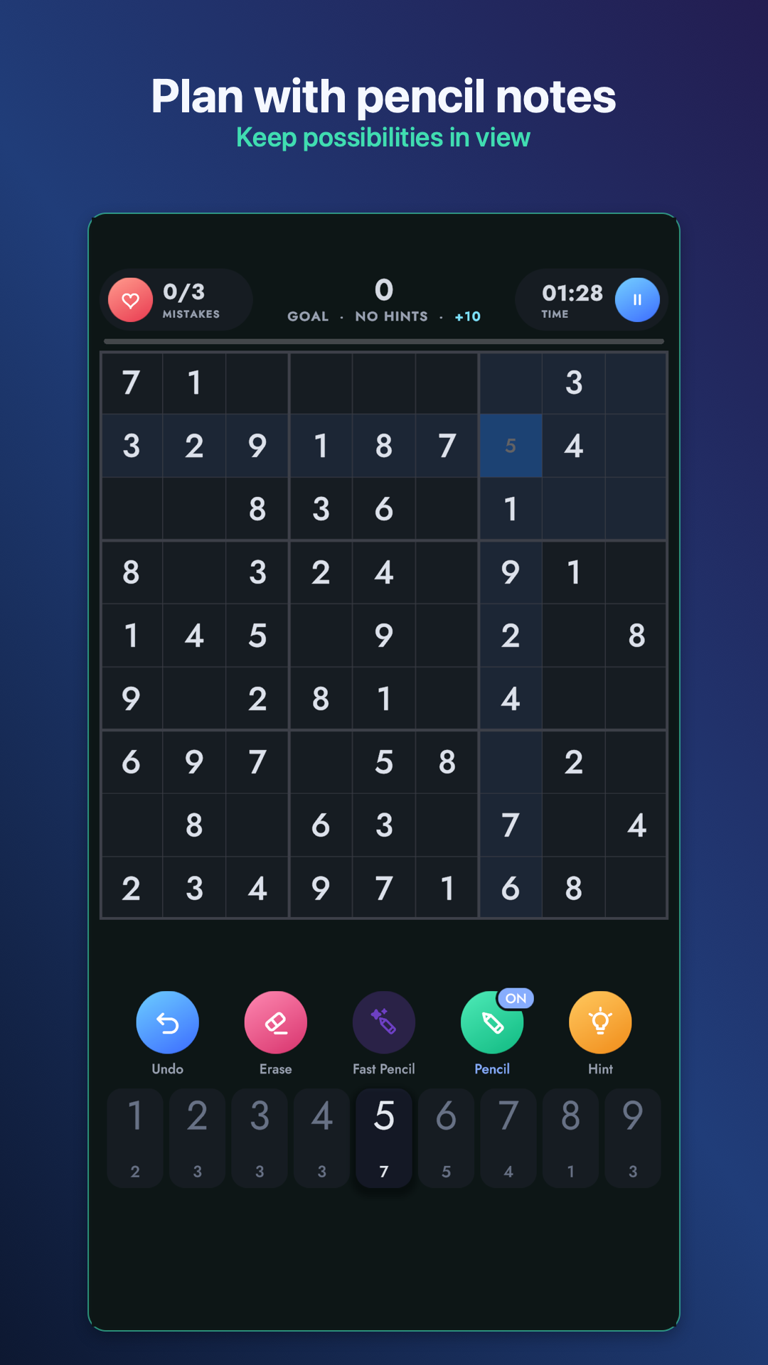 Sudoku gameplay screenshot 2